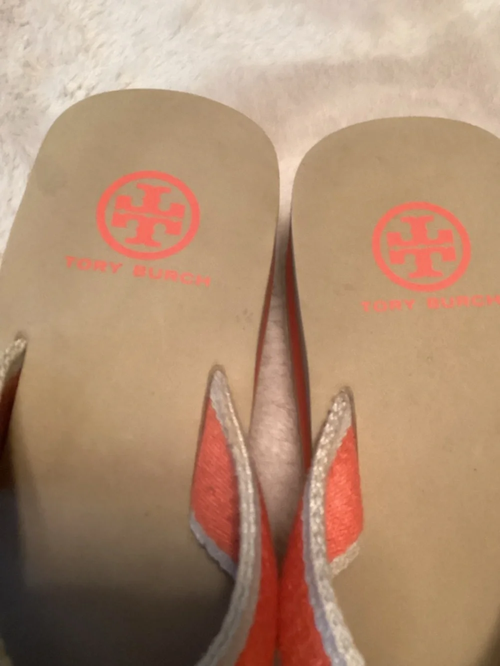 Tory Burch Wilhelm Orange Wedge Flipflop in Orange Canvas - 6