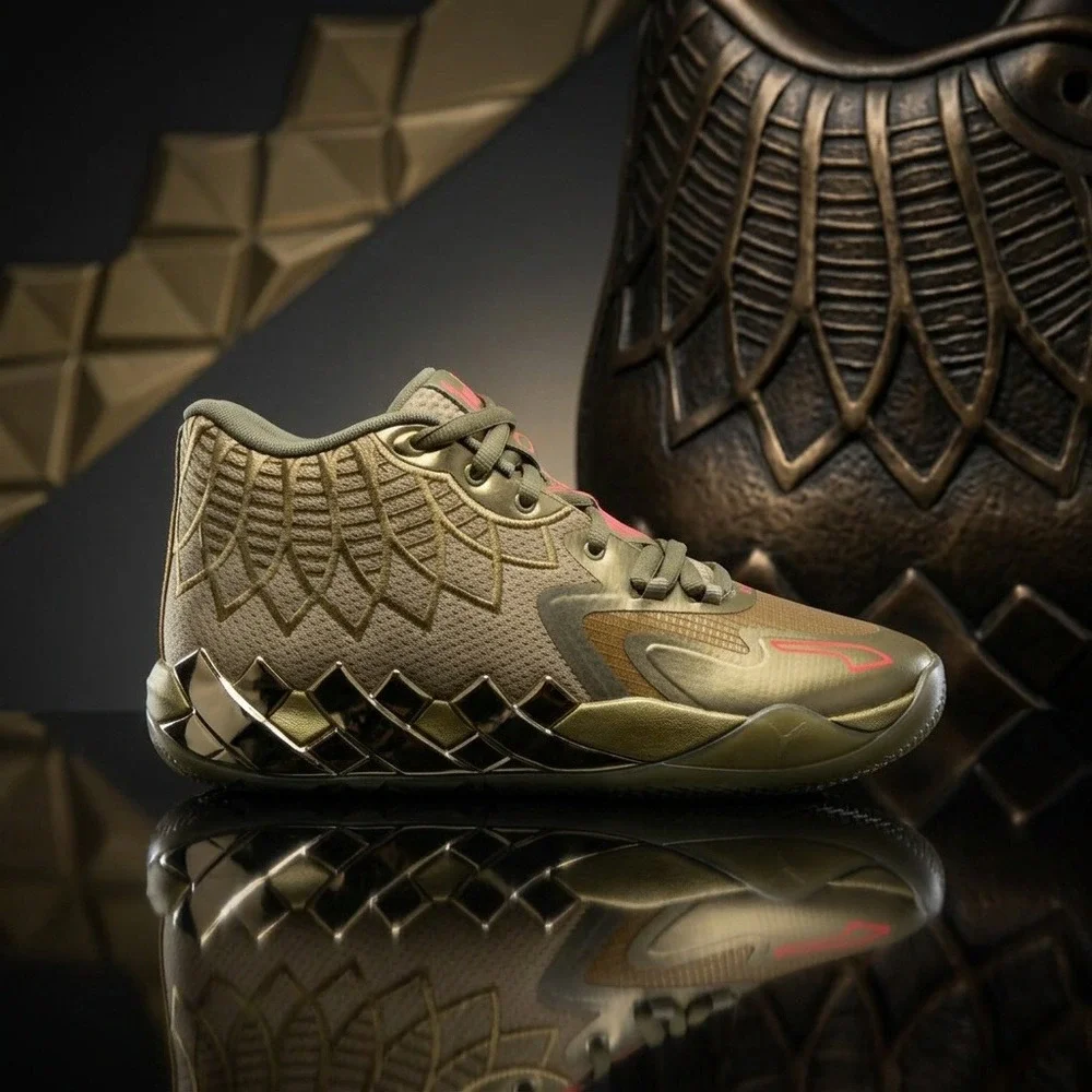 Puma MB.01 Golden Child LaMelo Ball Metallic Gold Mens Size 11 379223-01 NWOB