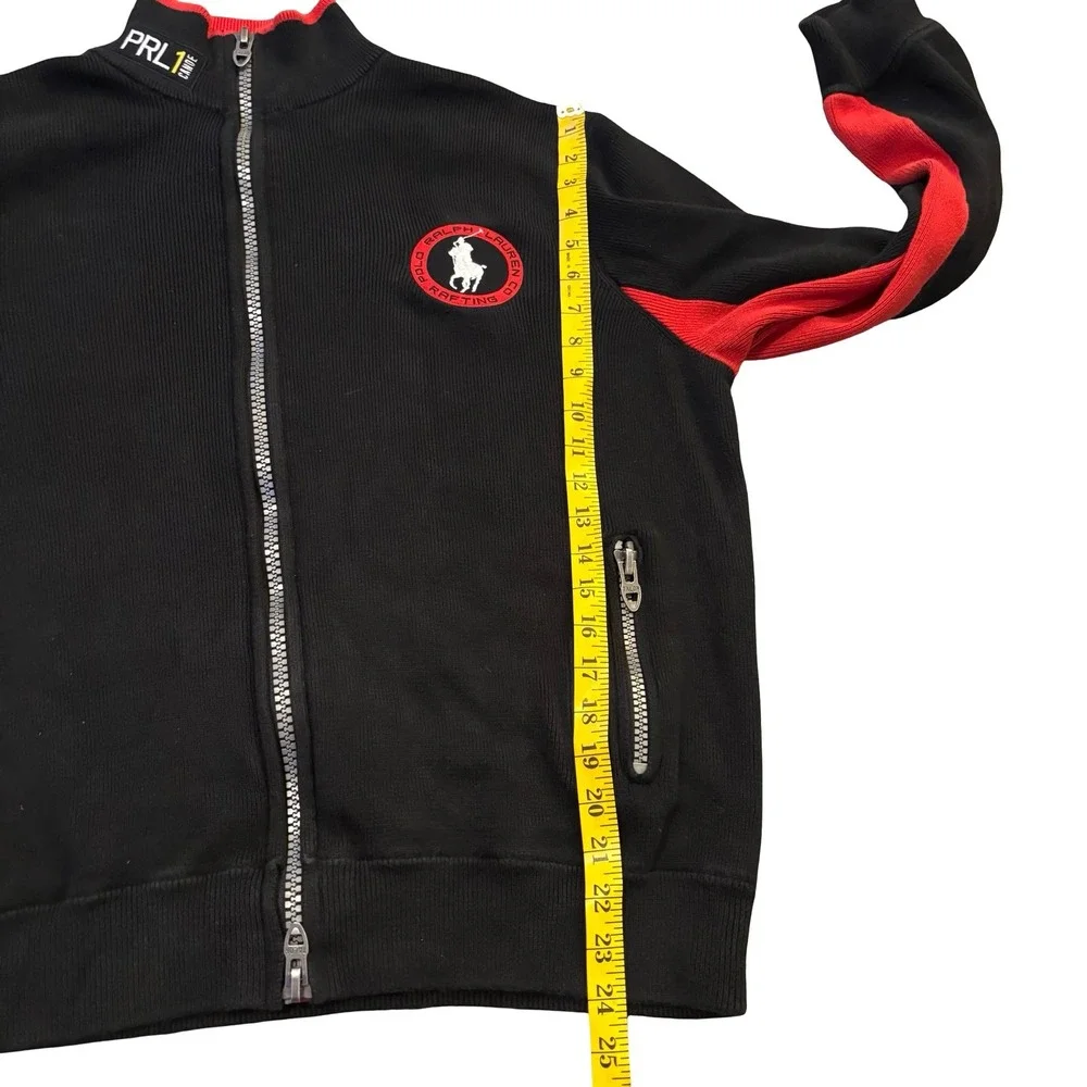 Polo Ralph Lauren Rafting Co Track Jacket Mens XXL Black Red Kayak Slalom Zip