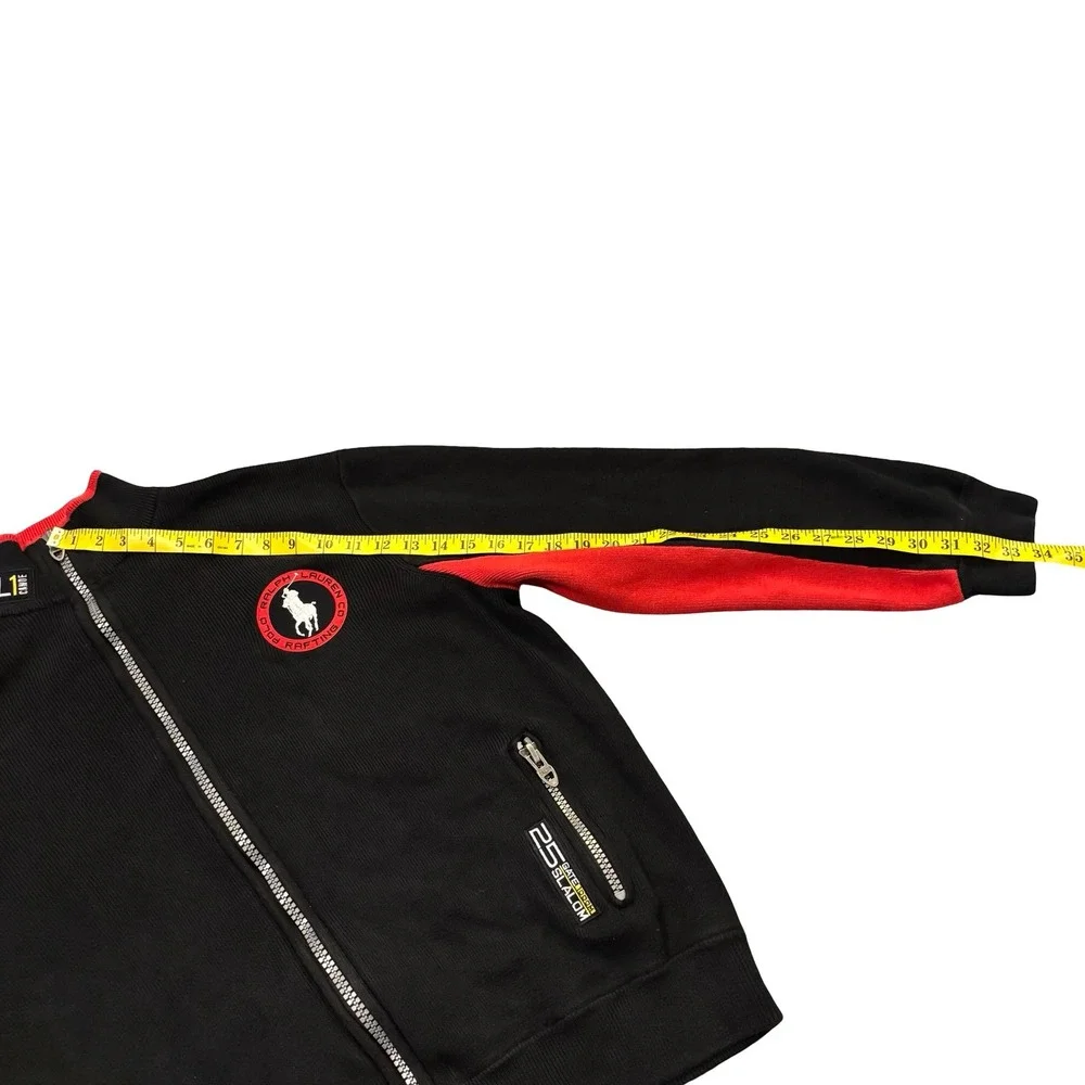 Polo Ralph Lauren Rafting Co Track Jacket Mens XXL Black Red Kayak Slalom Zip