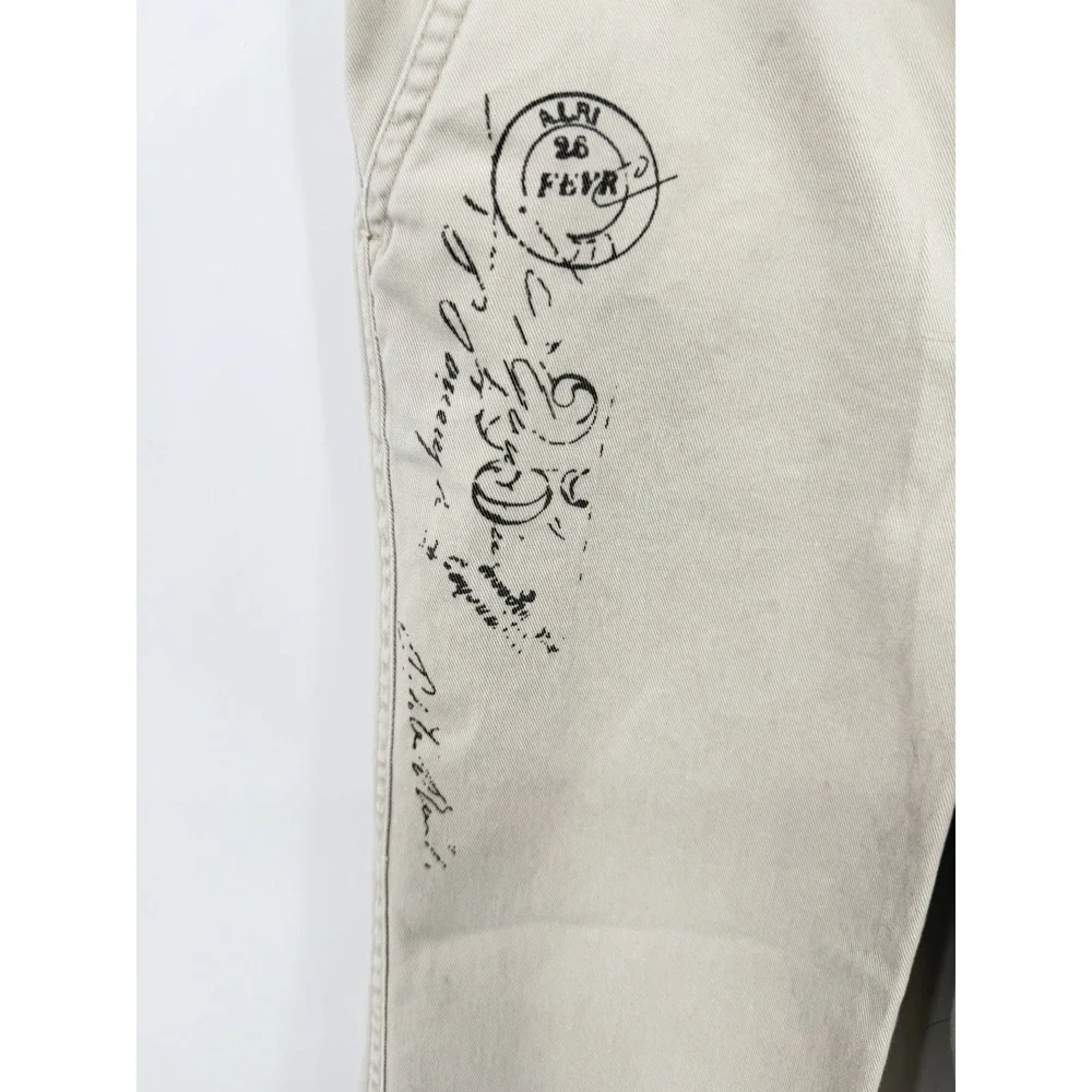 Ralph Lauren Girls Sz 6 RARE Postage Print Embroidered Horse VTG Khaki Pants
