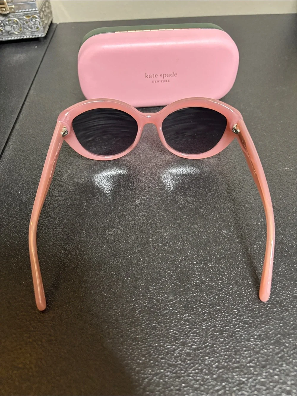 kate spade Blush Pink Sherrie Round Acetate Sunglasses Gradient Lenses in Box