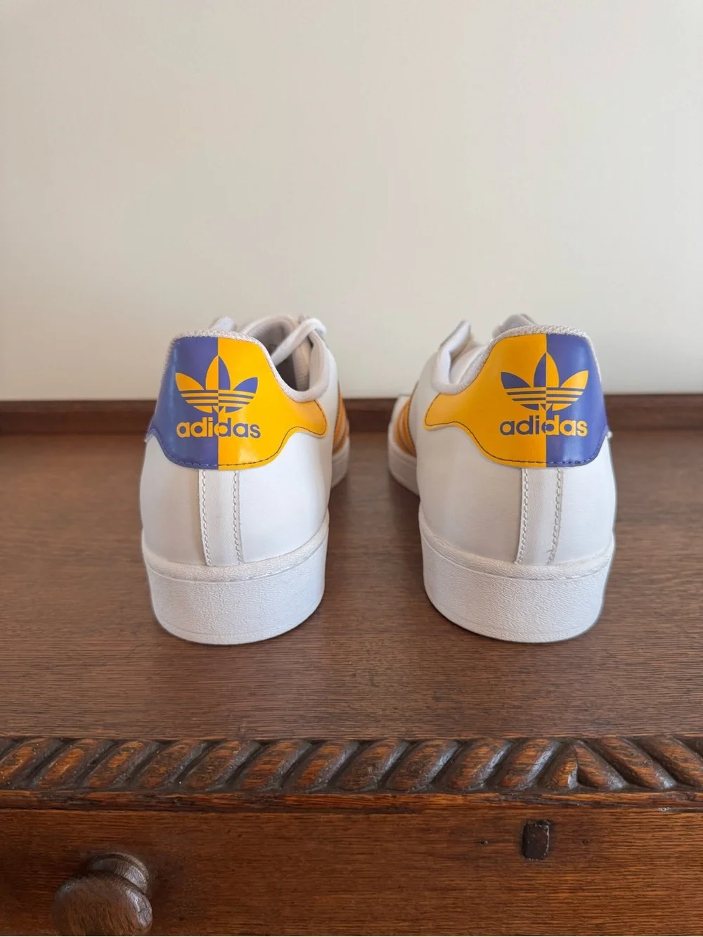 Adidas Originals Superstar Lakers FX5529 White Purple Gold Men’s Size 18 Rare