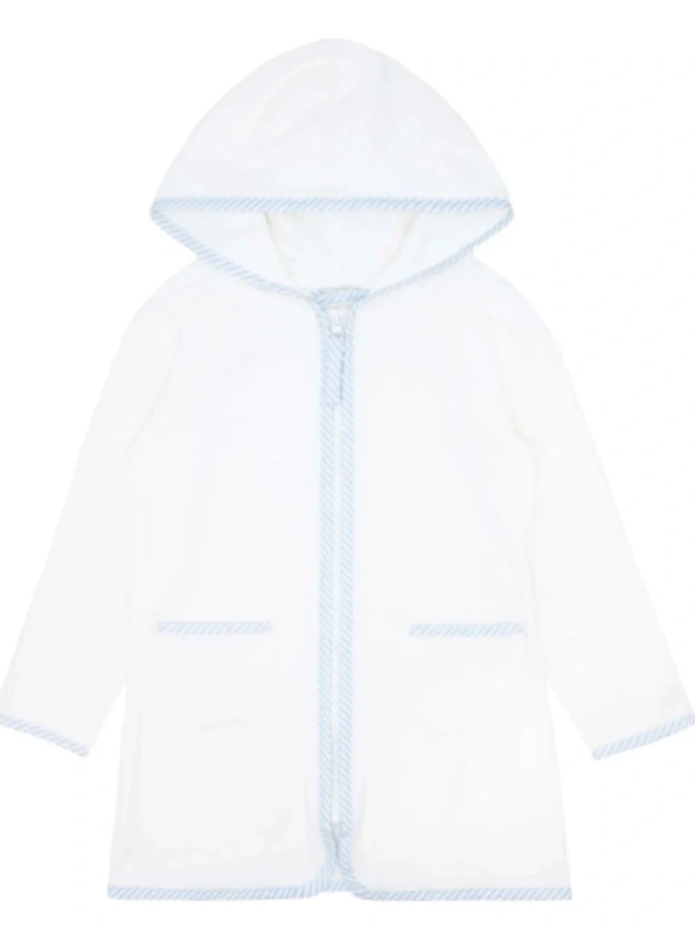 Minnow French Terry Hooded Cover up, White (Size: 12-18M)