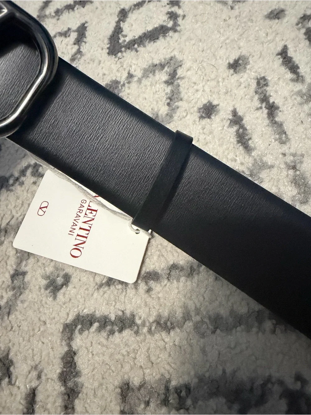 Valentino  logo dark silver buckle  belt  size 110