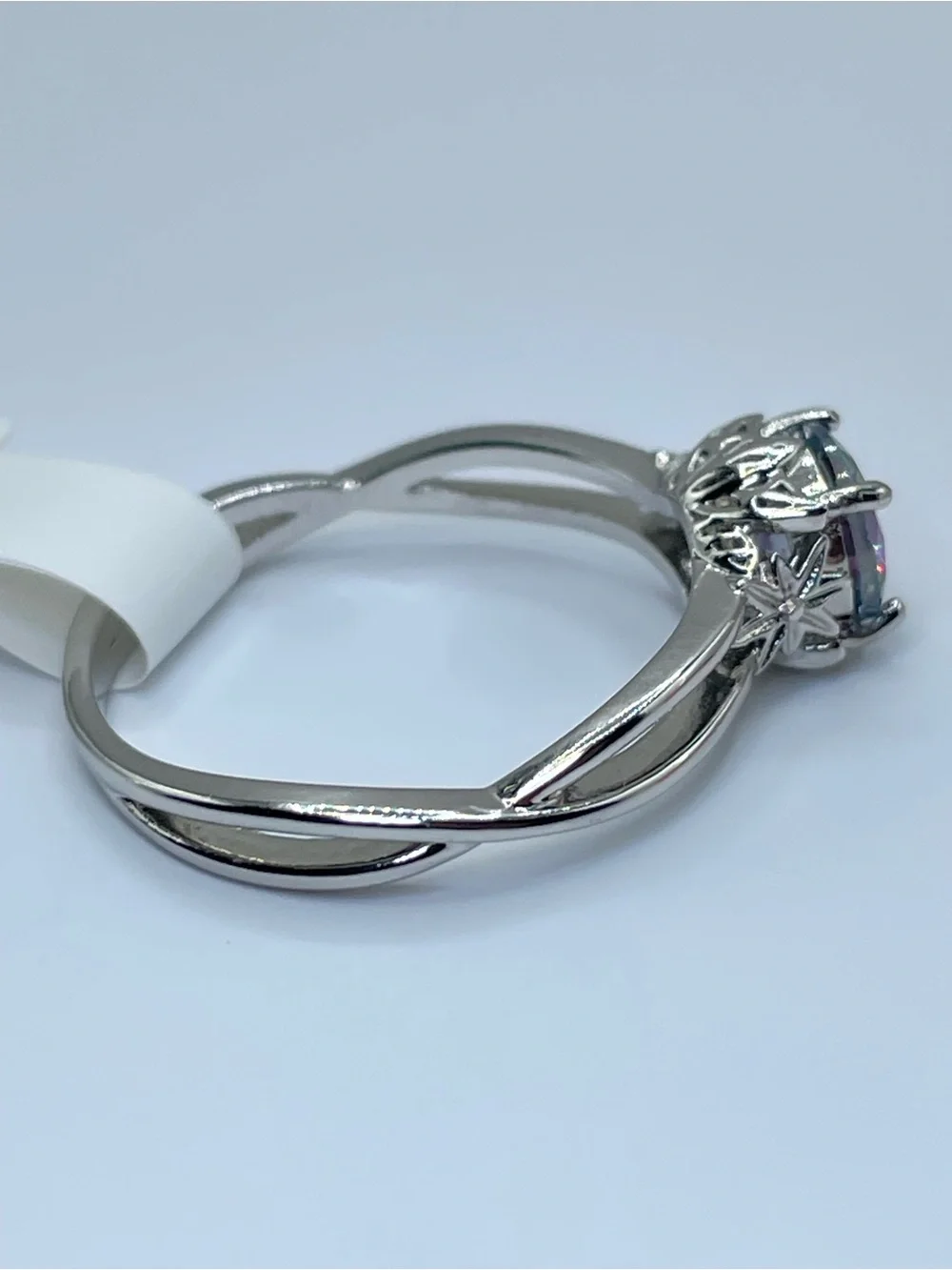 Swarovski Crystal Elements Mystic Rainbow Crystal Solitaire Ring Sz 10