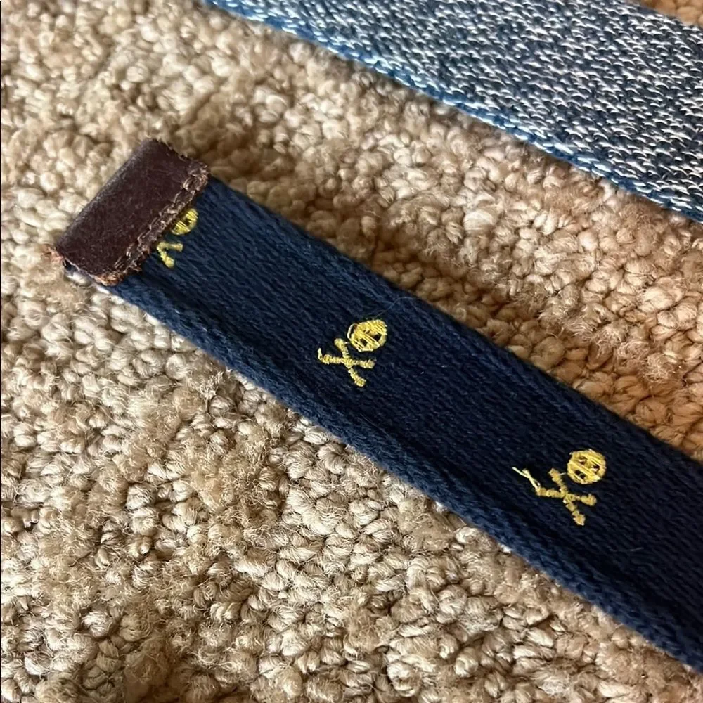 Chic Blue and Black Belt Set Men M, Boys L, and Boys 12