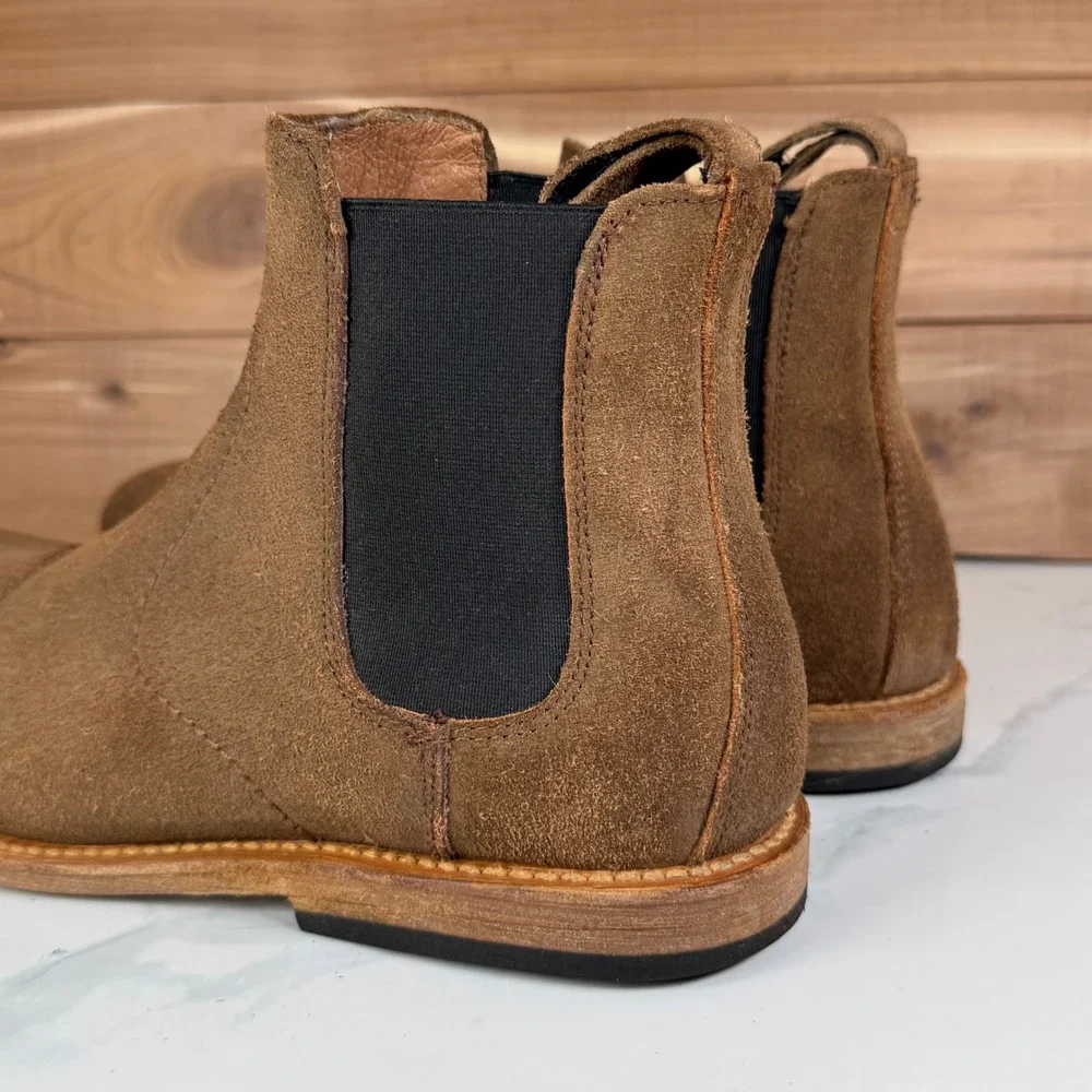 Freebird Curtis Mens Brown Suede Cap Toe Chelsea Boots Size 8 Leather Sole‎
