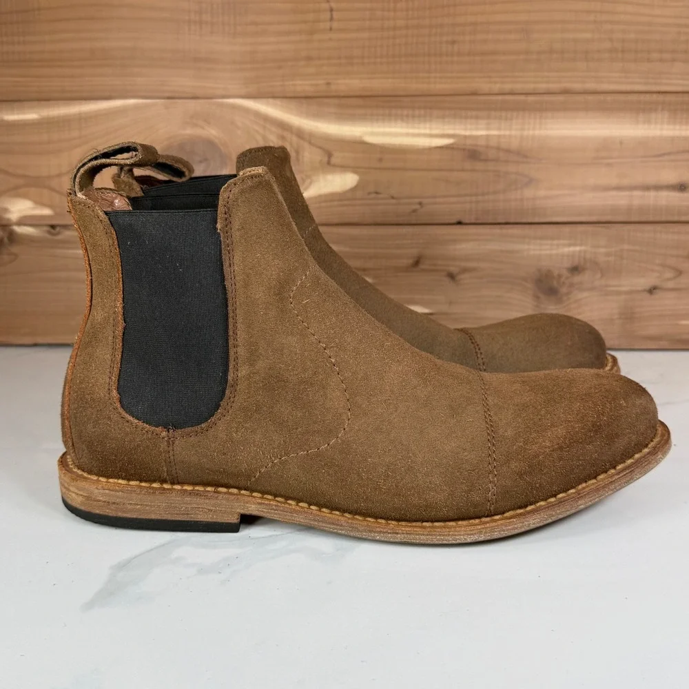 Freebird Curtis Mens Brown Suede Cap Toe Chelsea Boots Size 8 Leather Sole‎