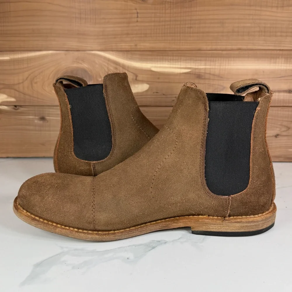 Freebird Curtis Mens Brown Suede Cap Toe Chelsea Boots Size 8 Leather Sole‎