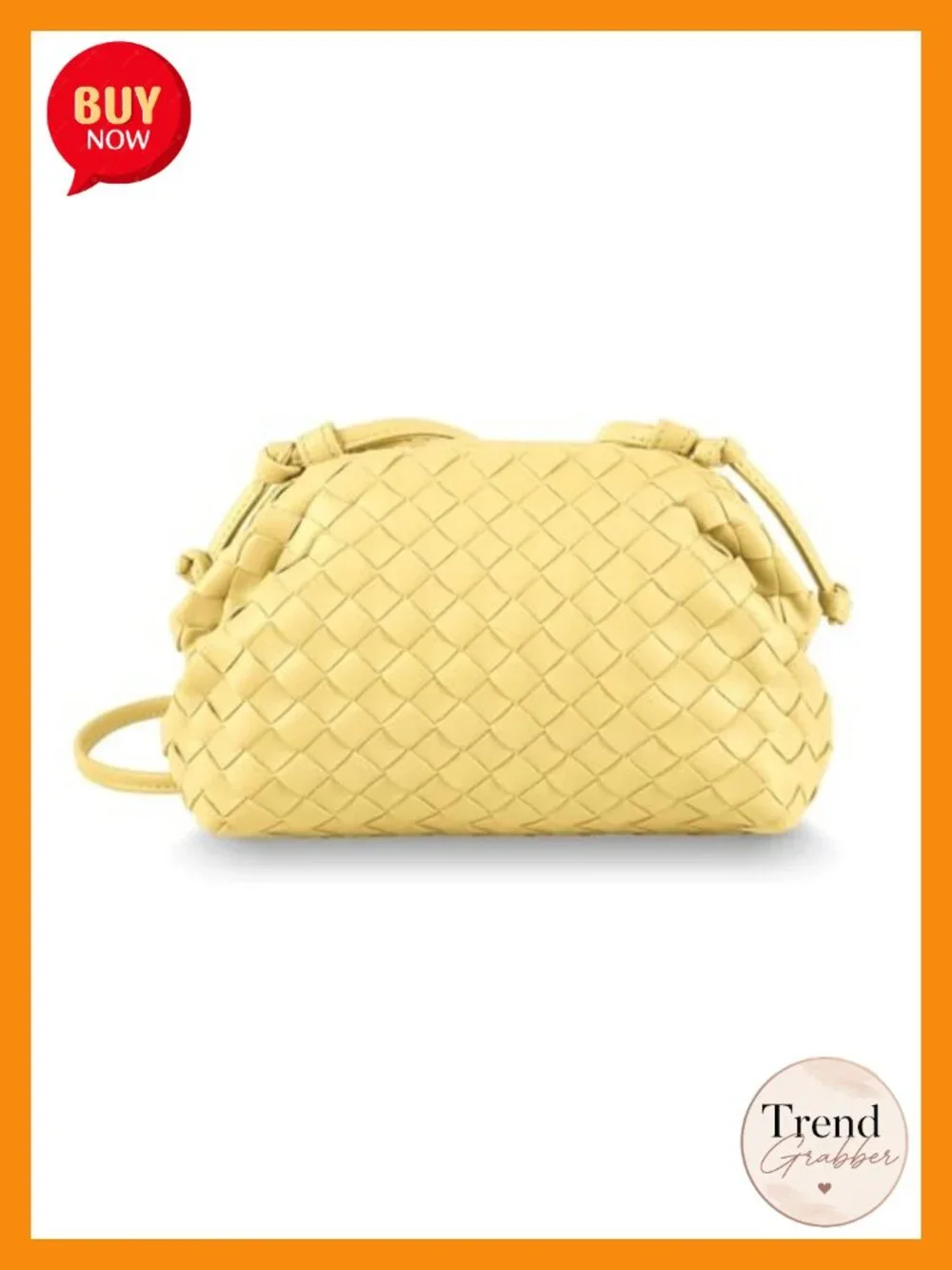 Woven Clutch Purse with Hardware Clasp Crossbody Bag PU Leather Handmade