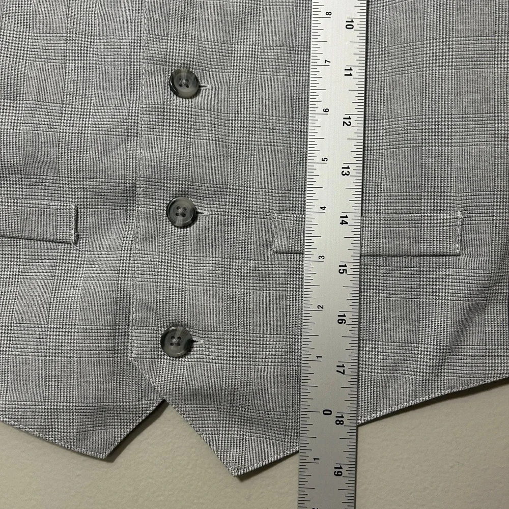 George Cat & Jack 2 Piece Vest and Pants Suit Set Kids 8 Grey Glen Plaid Formal
