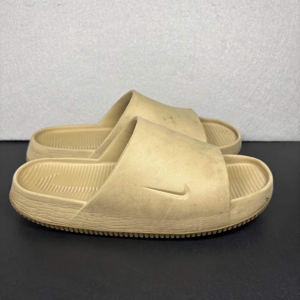 Nike Calm Slide Sandals FD4116-200 Sesame Men's Size 12 Women's 13 Slip On Shoes