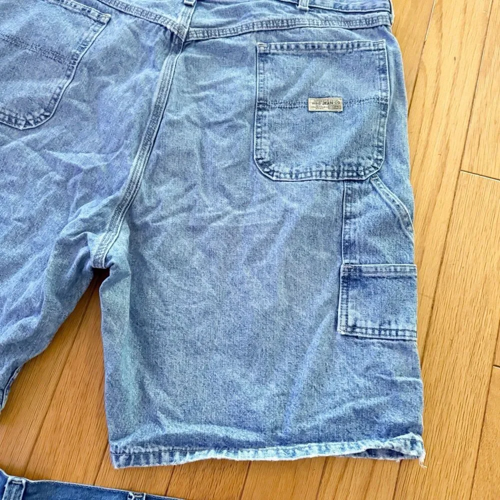 LOT/BUNDLE Vintage Mens Wrangler Jean Carpenter Cargo Shorts Sz 42 Jorts Cotton