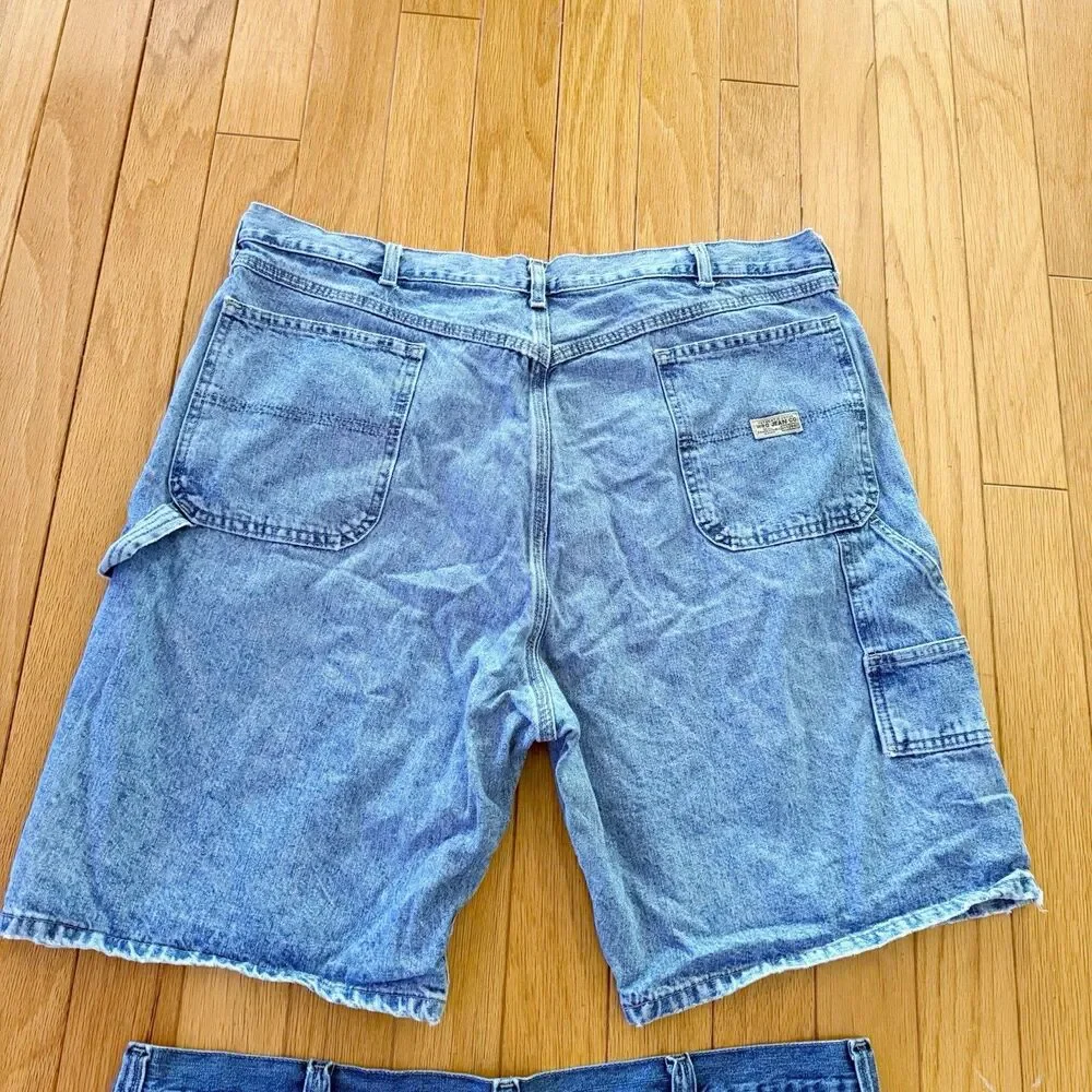 LOT/BUNDLE Vintage Mens Wrangler Jean Carpenter Cargo Shorts Sz 42 Jorts Cotton