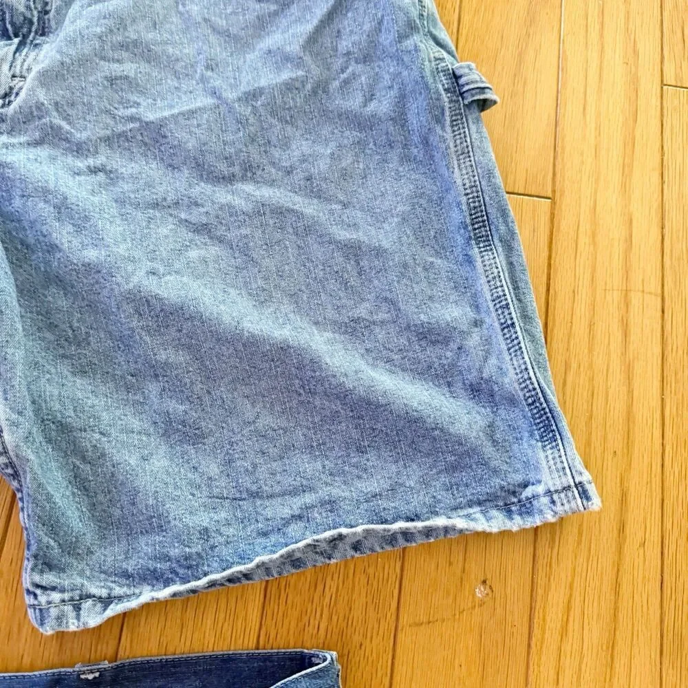 LOT/BUNDLE Vintage Mens Wrangler Jean Carpenter Cargo Shorts Sz 42 Jorts Cotton