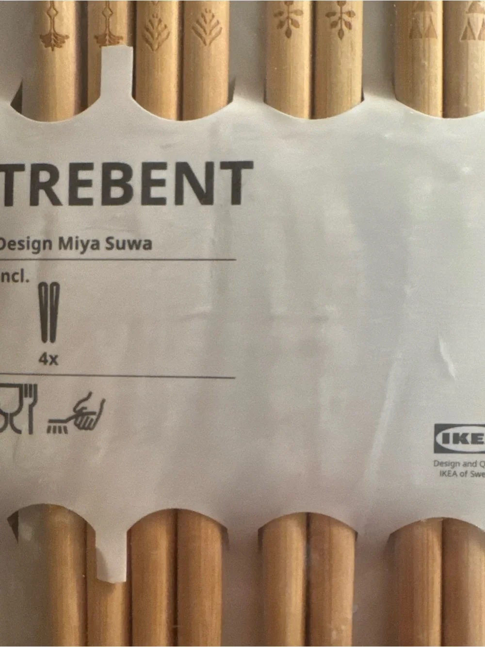 IKEA Natural Wood Chopsticks Set - Light Brown