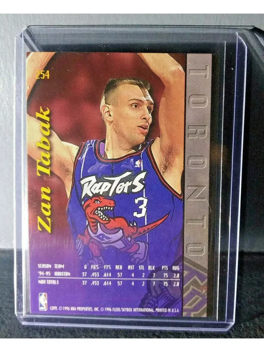 1995-96 Zan Tabak Fleer Ultra #254 Raptors Expansion Team Basketball Card