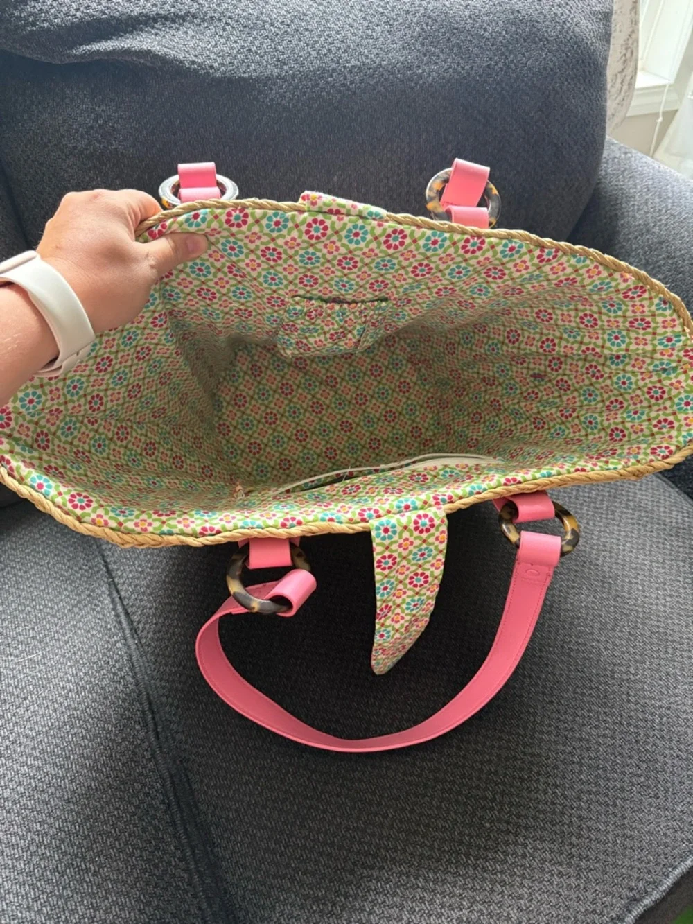 Vera Bradley woven straw