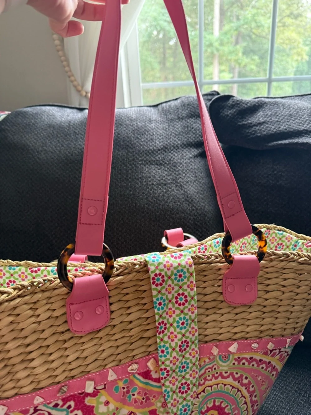 Vera Bradley woven straw
