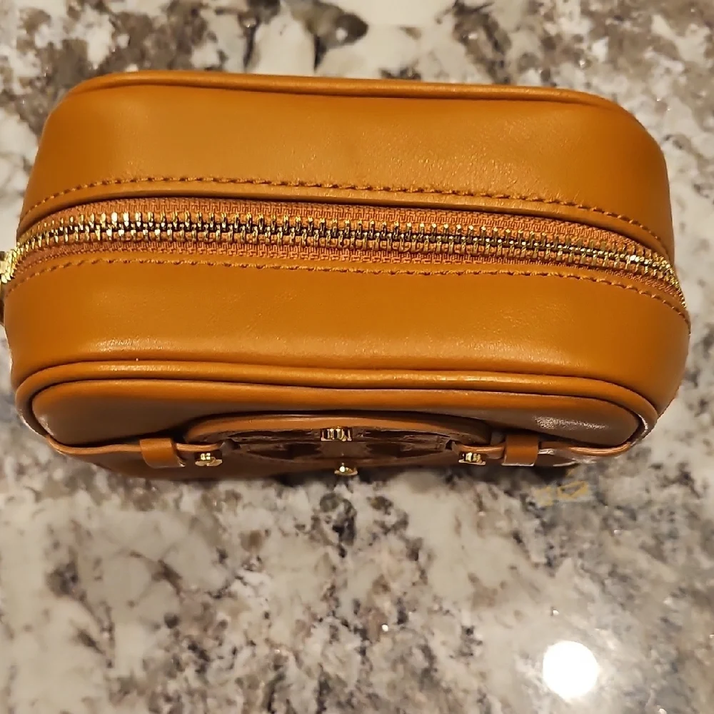 Tory Burch Brown Leather Case Pouch