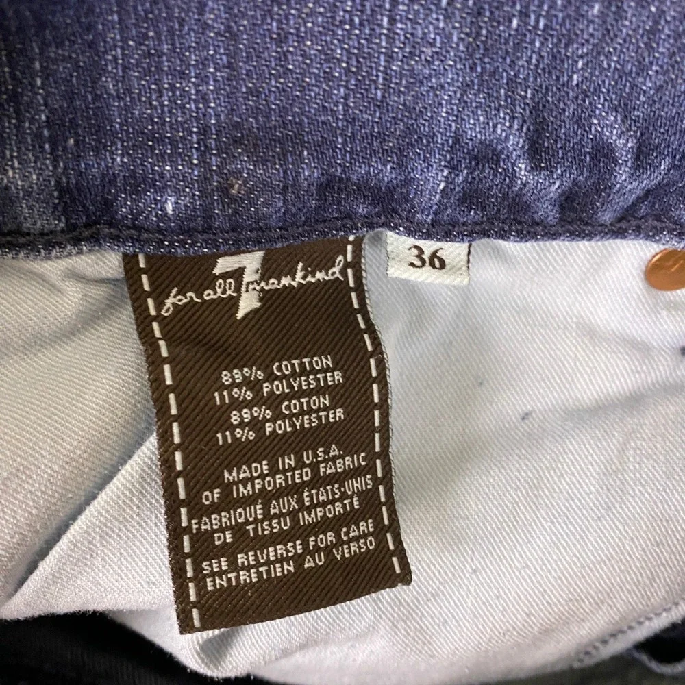 7 For All Mankind Brett Bootcut Jeans Men's Size 36x34 Blue Wash Denim Made USA