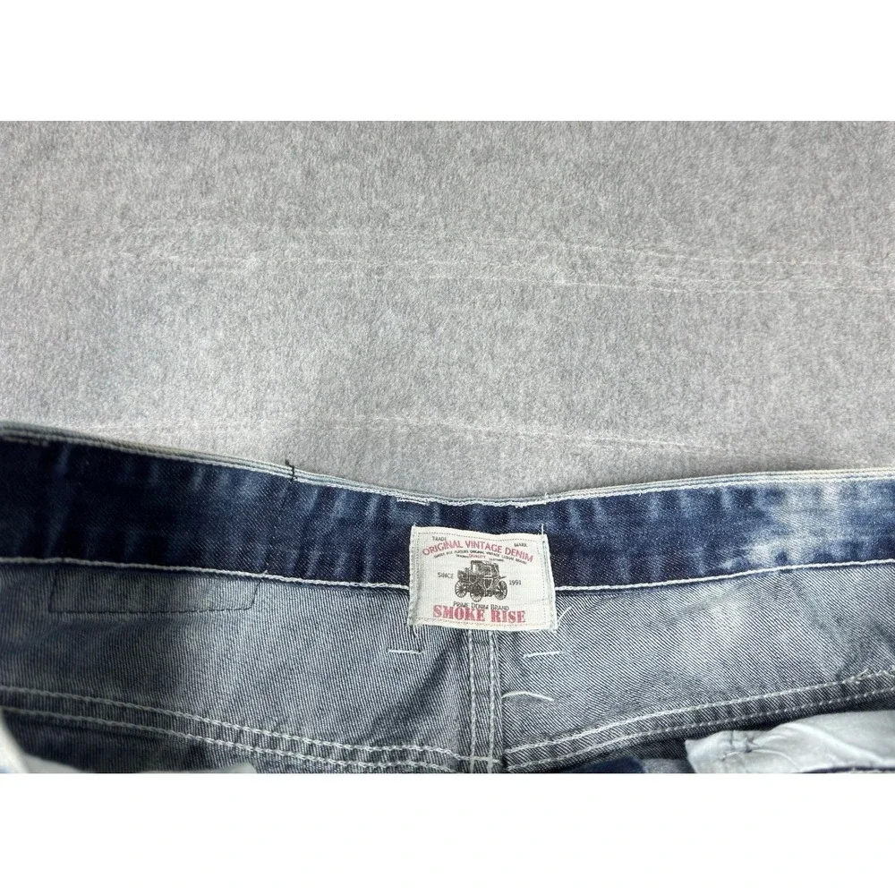 Smoke Rise Men Slim Tapered Fit Jeans‎ Men's 38x32 Denim Distressed Blue