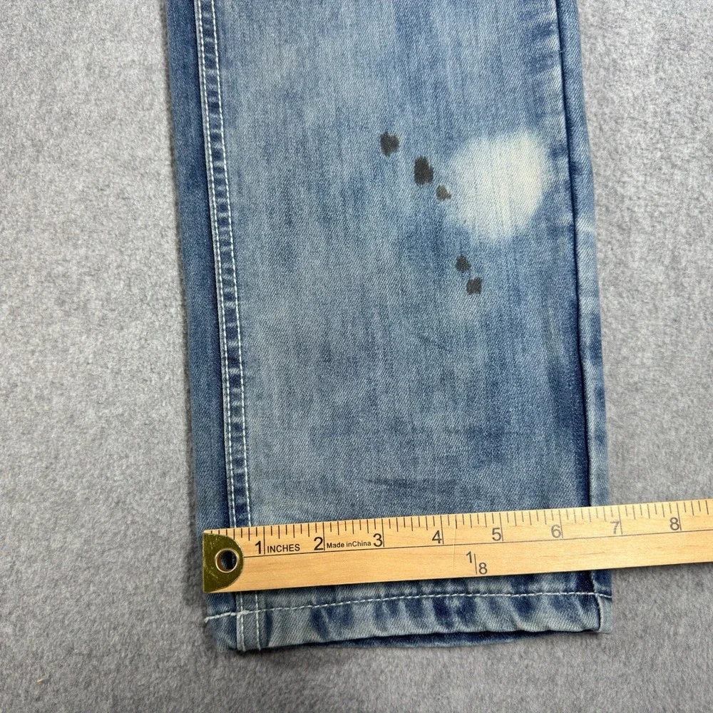Smoke Rise Men Slim Tapered Fit Jeans‎ Men's 38x32 Denim Distressed Blue