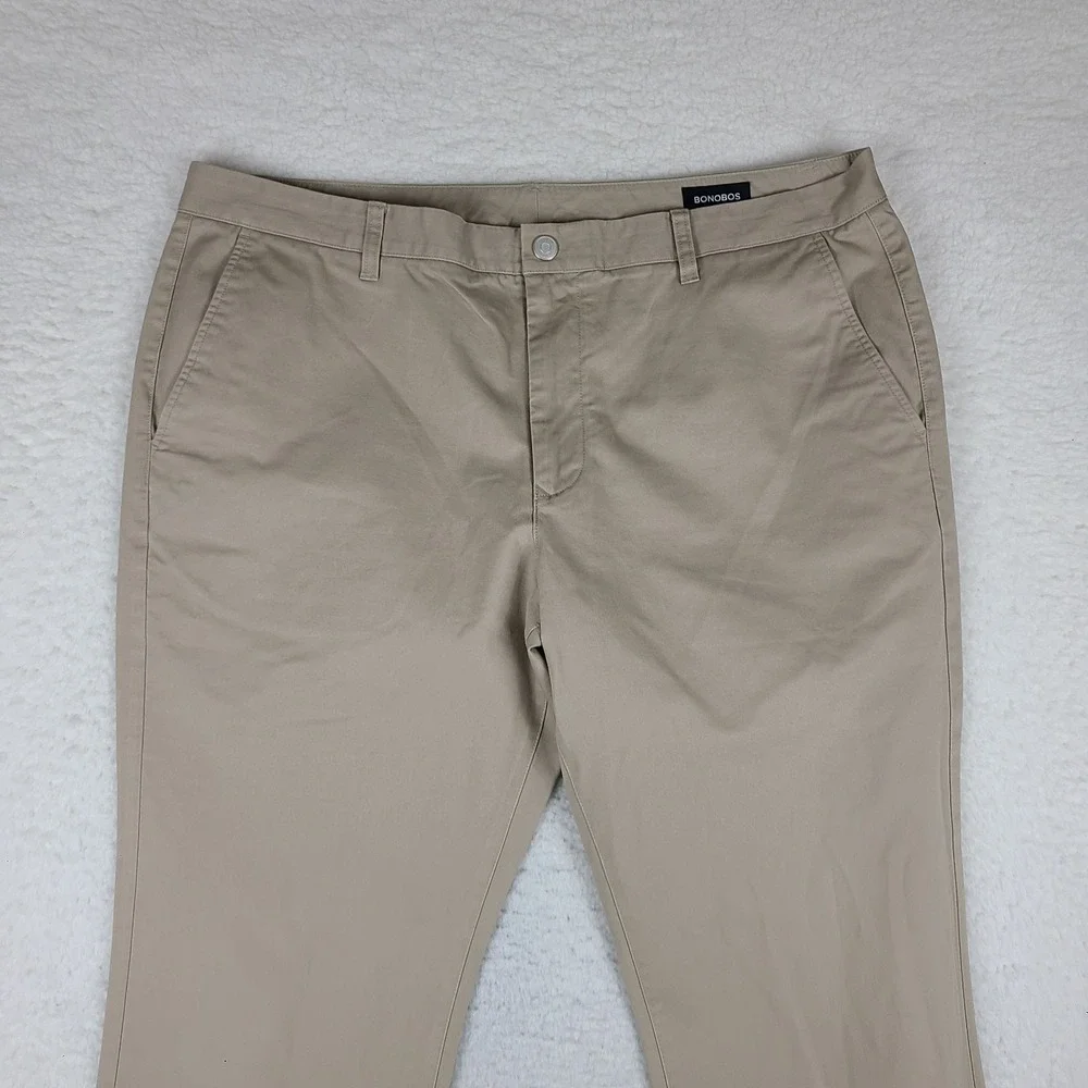 BONOBOS‎ Pants Mens 40x30 Beige Slim Chino Khakis HEMMED