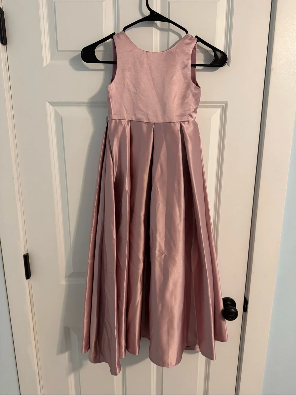 Girls' Rose Pink Satin Party Dress