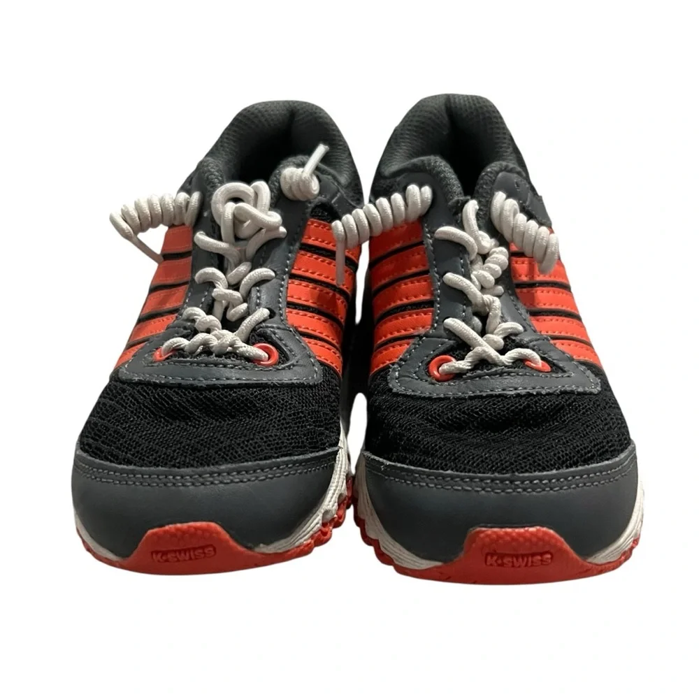 K-Swiss Sz 11.5 Kids' Black Grey & Orange Sneakers