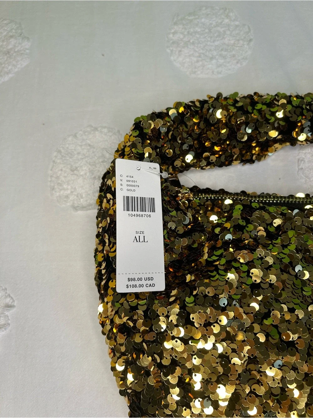 Anthropologie Paillette Sequin Crescent Bag