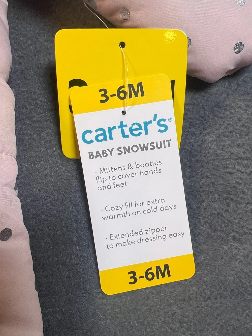 Carter's Light Pink Metallic Dot Infant Bunting with Hood