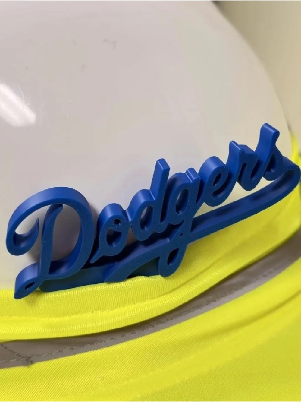 Dodgers hard hat clip for hard hats with a slot already
