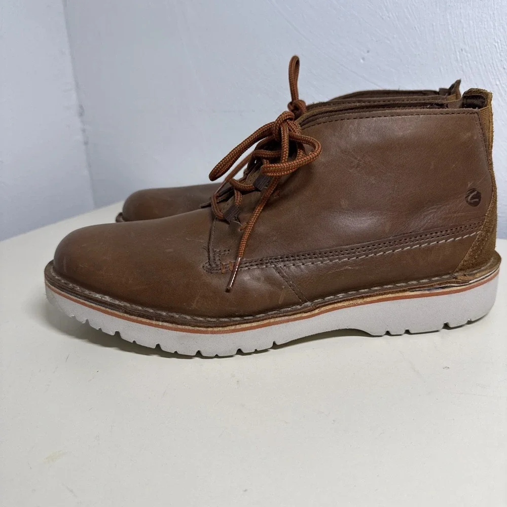 Clarks Mid Chukka Boots Eastford Brown Leather Extreme Comfort 15522 Sz 9,5 M