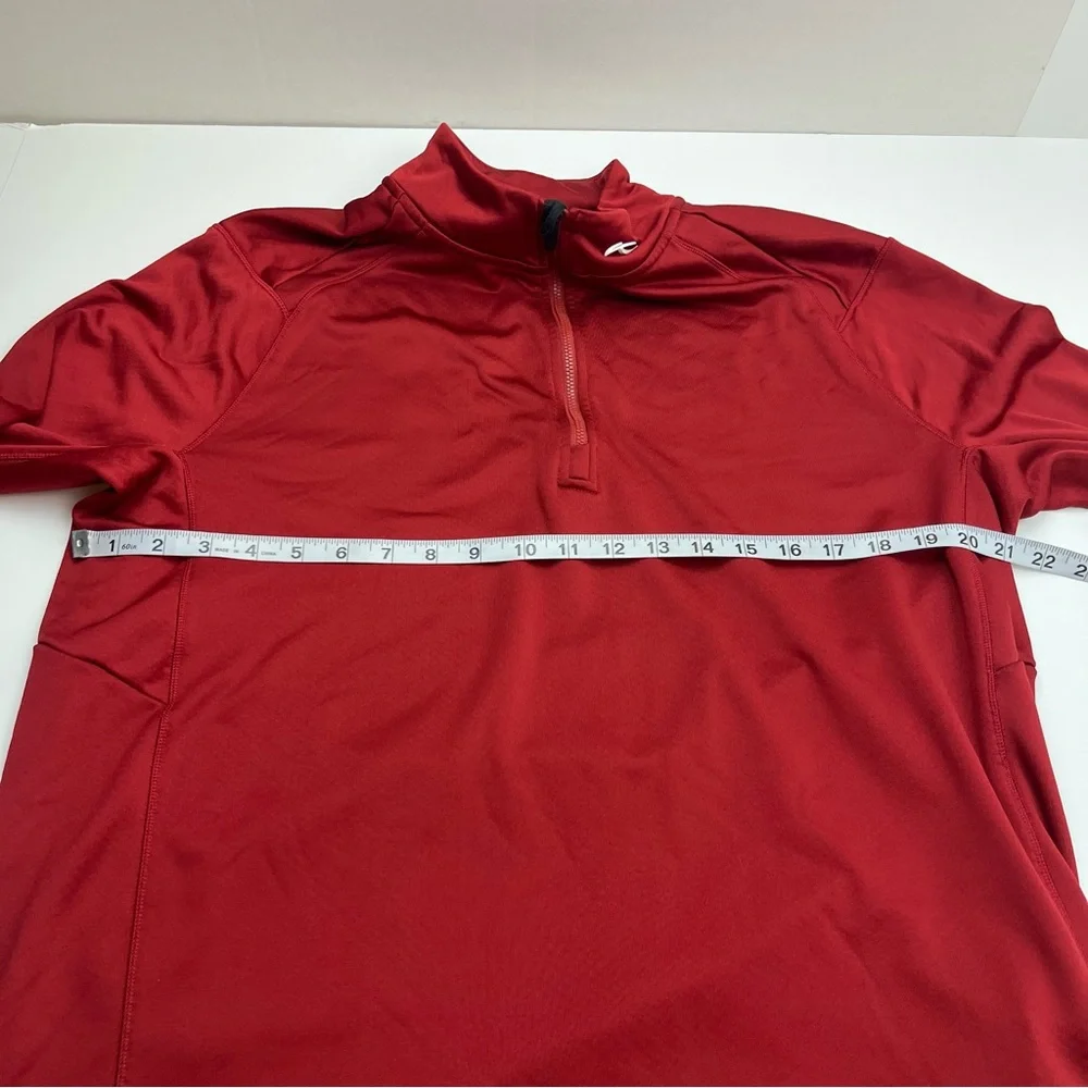 KJUS Men Diamond Fleece Half Zip Red Burgundy Pullover SZ Large Stretch Athletic