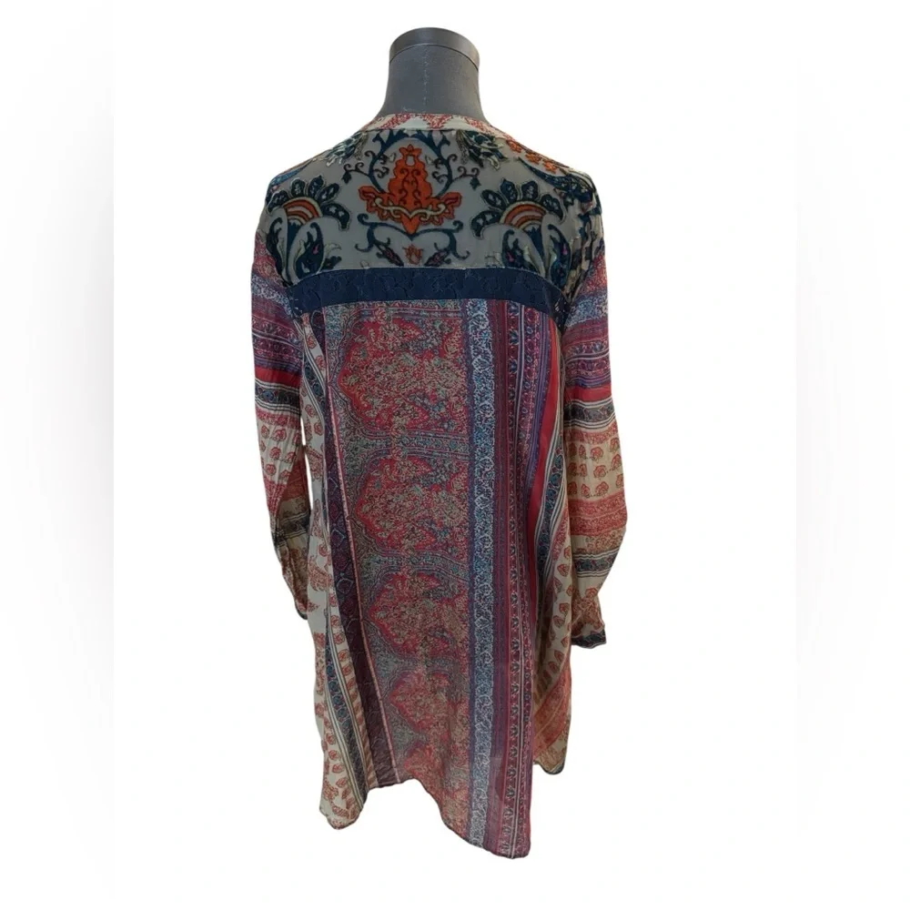 Soft Surroundings Aleyna Tunic Top Boho Button Down Large