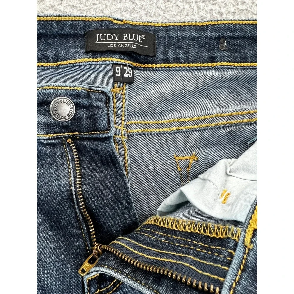 Judy Blue Distressed Dark Wash Mid Rise Slim Fit Jeans | Women's‎ Size 9/29