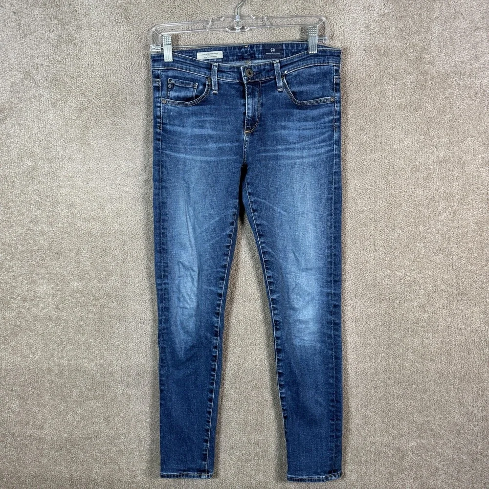 AG Adriano Goldschmied Stevie Ankle Jeans Womens 27‎ Blue Slim Straight Denim
