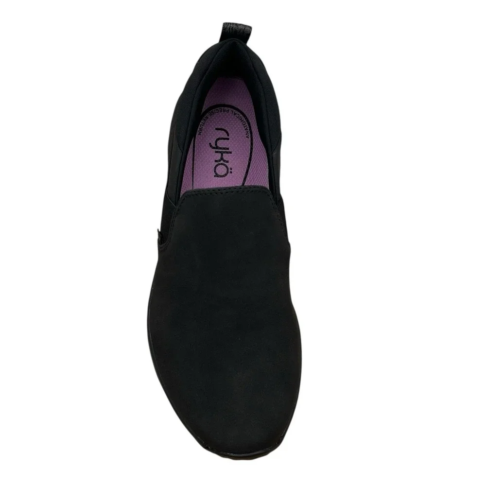 Ryka Womens Echo Comfort Slip On‎ Shoes Size 8 Solid Black Athletic Lightweight