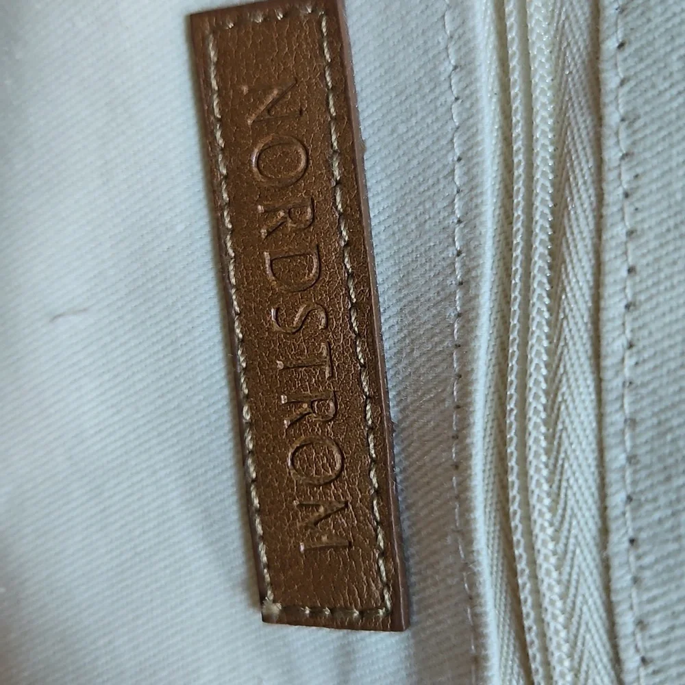 Nordstrom Pink and Cream Woven Tote