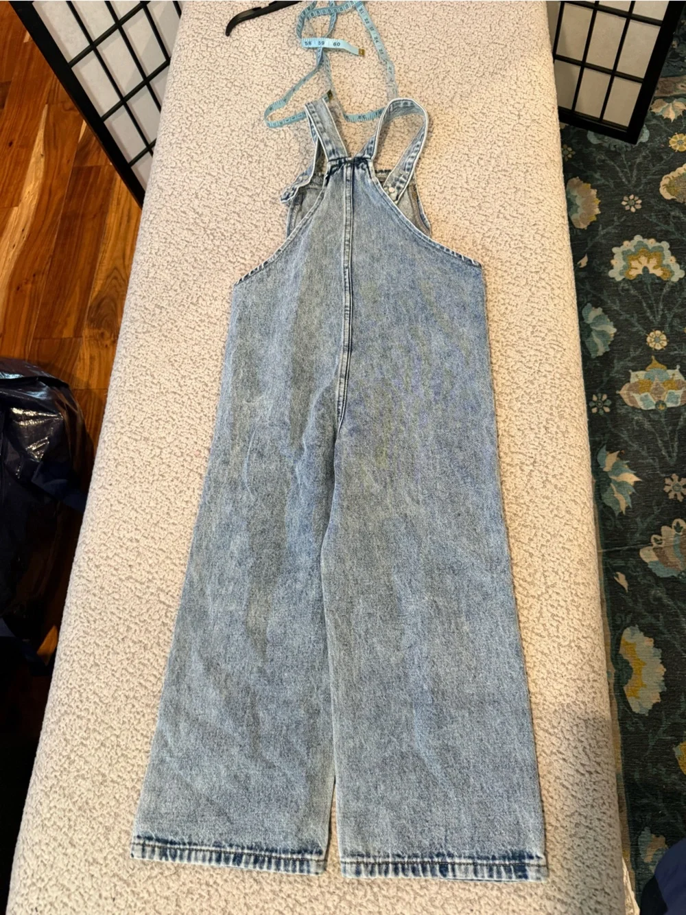 🌼Girls Floral Embroidered Denim Jean Overalls Size 7Y Wide Leg Boho Daisy NWT🌼