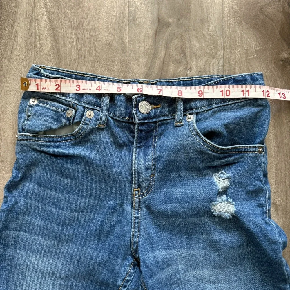 Levi's Girls Girlfriend Jeans Kids Size 10 Reg‎ Blue Distressed Adjusted Waist