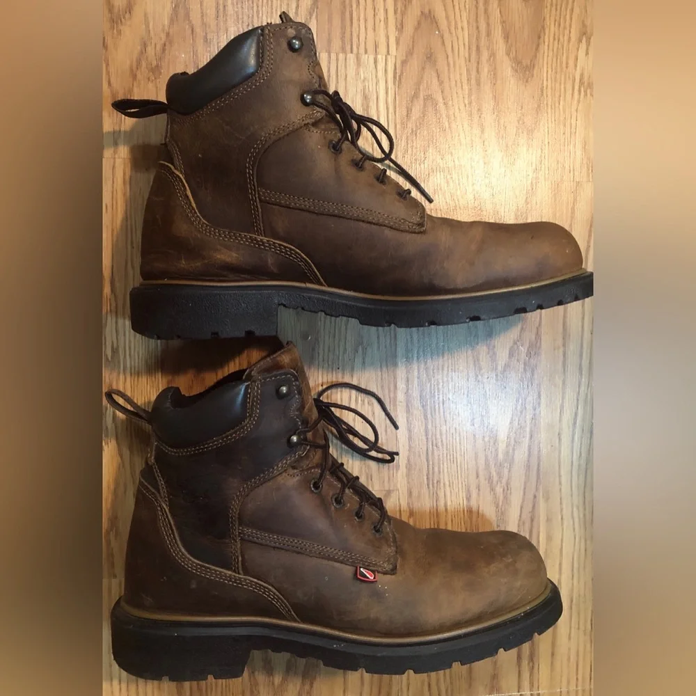 Red Wing 912 Brown Leather 6” Ankle Boots Mens size 11.5 Soft Toe USA made