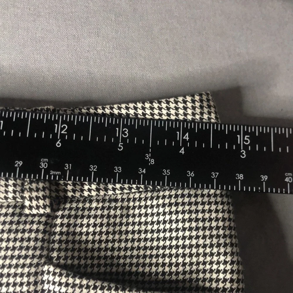 𝅺lauren Ralph Lauren Dress Pants Houndstooth Black and White Pattern Size 2P