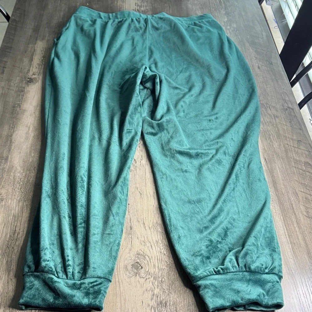 Magaschoni Green Zip-up Hoodie and Pant Velour Set