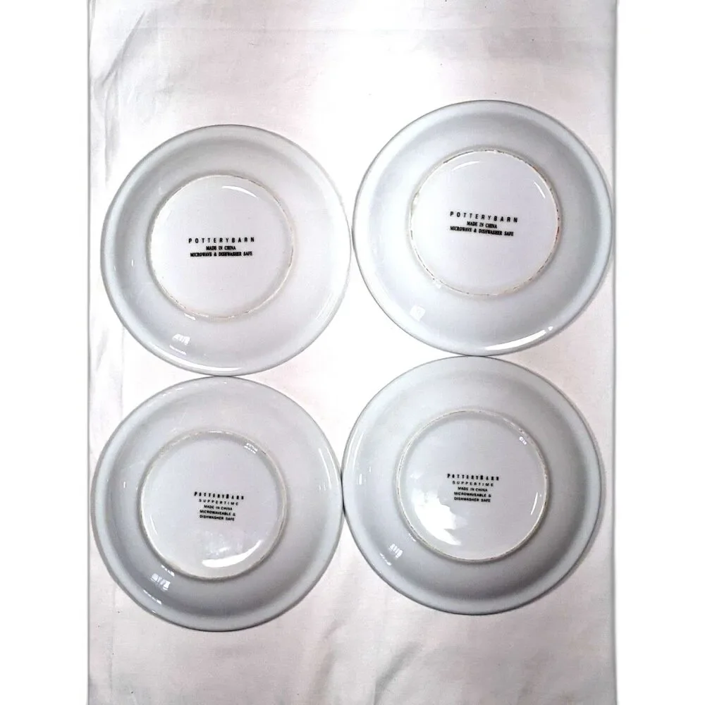 4 Pottery Barn White Plates 8