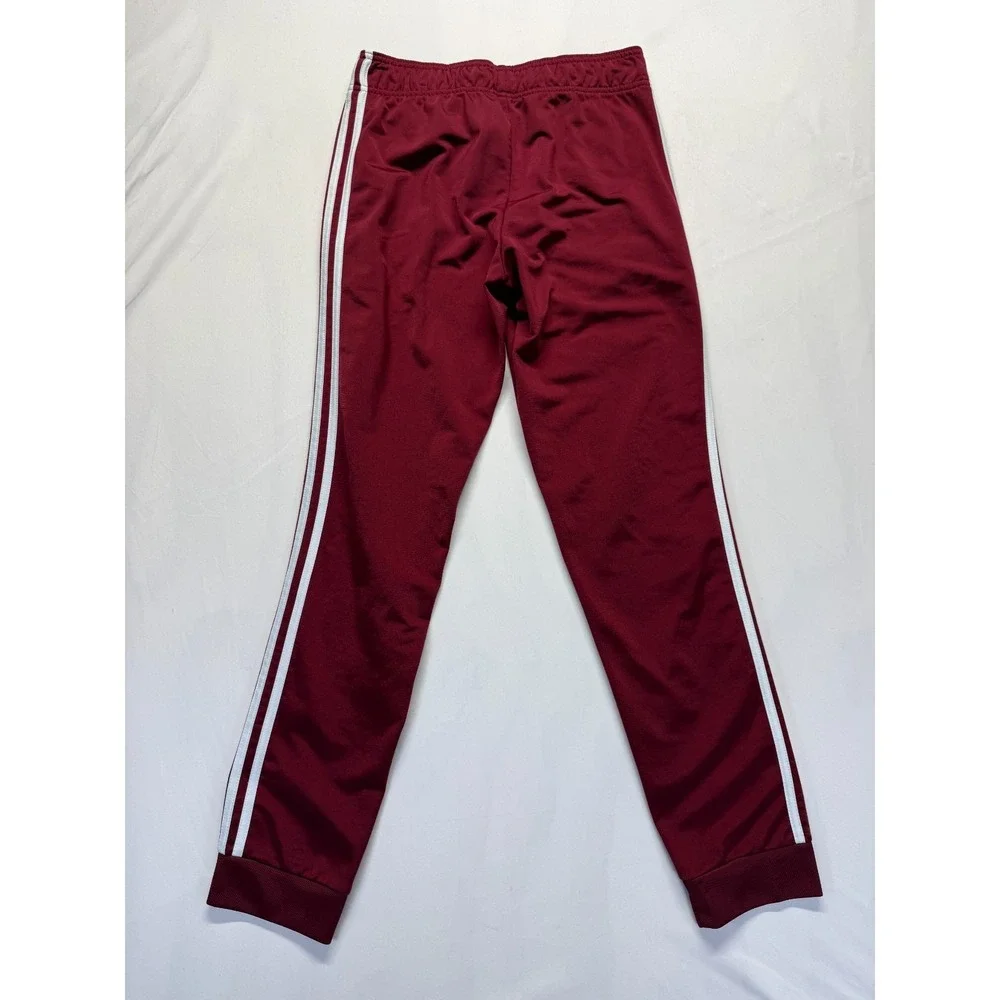 Adidas Tricot Slim Track Pants Womens‎ Medium Red White 3 Stripes Logo Workout