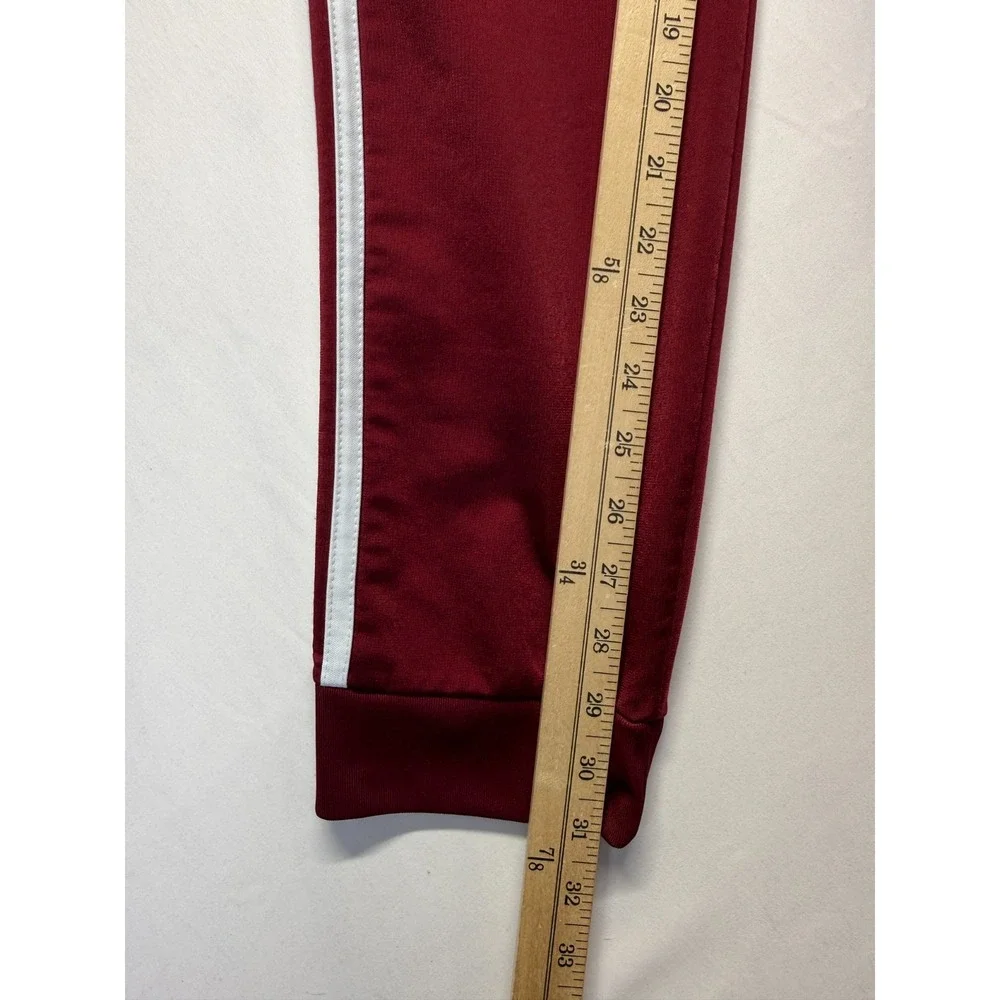 Adidas Tricot Slim Track Pants Womens‎ Medium Red White 3 Stripes Logo Workout