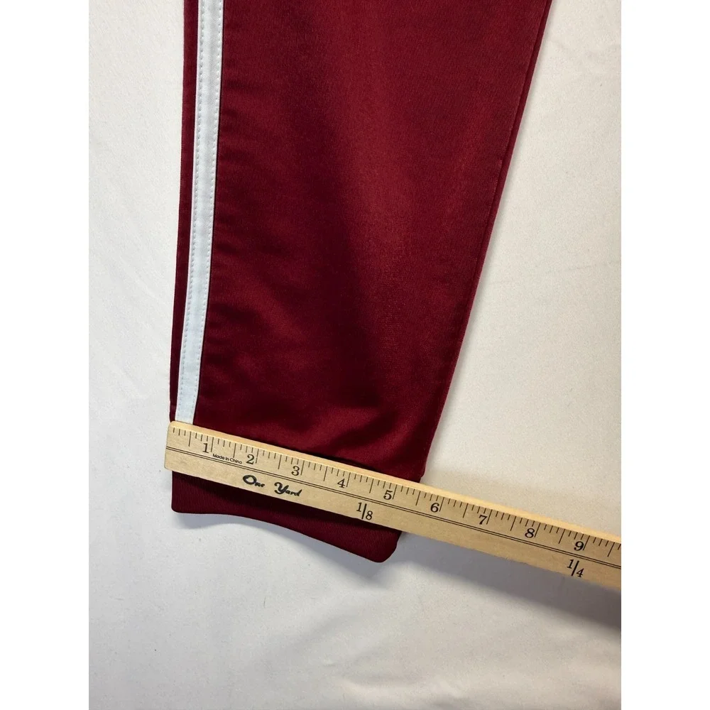 Adidas Tricot Slim Track Pants Womens‎ Medium Red White 3 Stripes Logo Workout